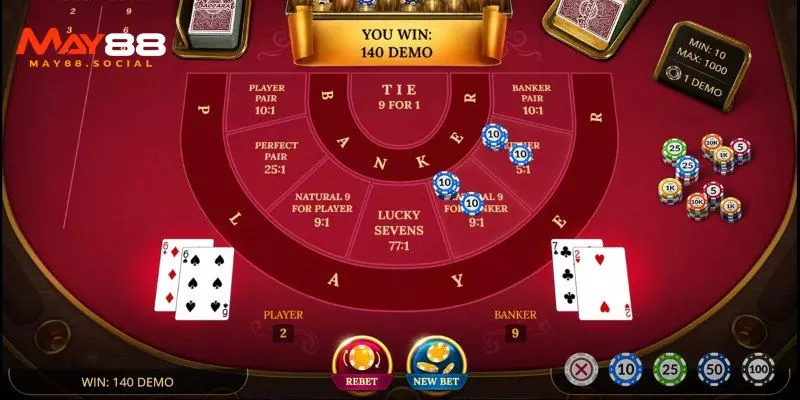 Baccarat May88 - Trải Nghiệm Đỉnh Cao, Cơ Hội Thắng Lớn Quy tắc chia bài, rút bài